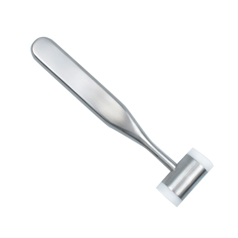 Dental Implant Bone Mallet Hammer with Double-Headed Replaceable Pad Stainless Steel Handle Teeth Surgical Extraction Tool