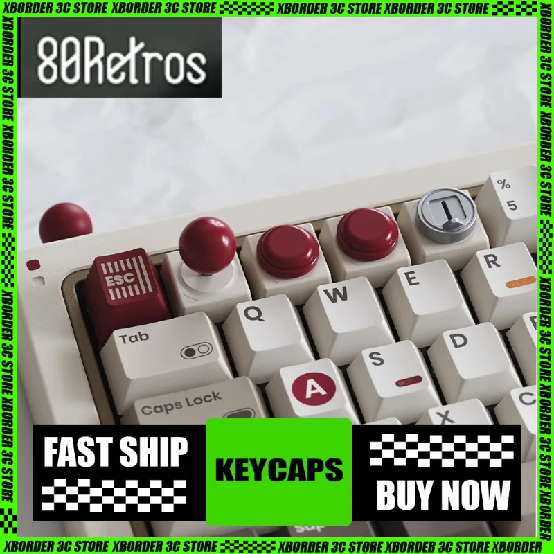 

80 Retros Arcade Joystick Keycap Retro Personalized Aluminum Alloy Gaming Anime Custom Keycap Mechanical Keyboard Accessories