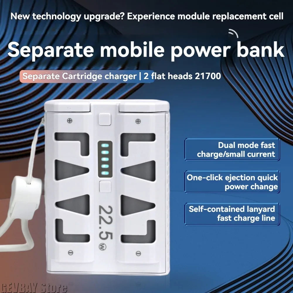 Portable Power Bank DIY Kit - 22.5W Bidirectional Fast Charging 21700 Battery Case Emergency Power