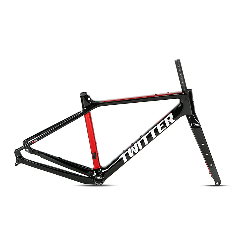 Carbon Road Gravel Disc Frame, Bicycle Frameset, Ultralight Frame, Max 40C Inner Cable, Twitter X