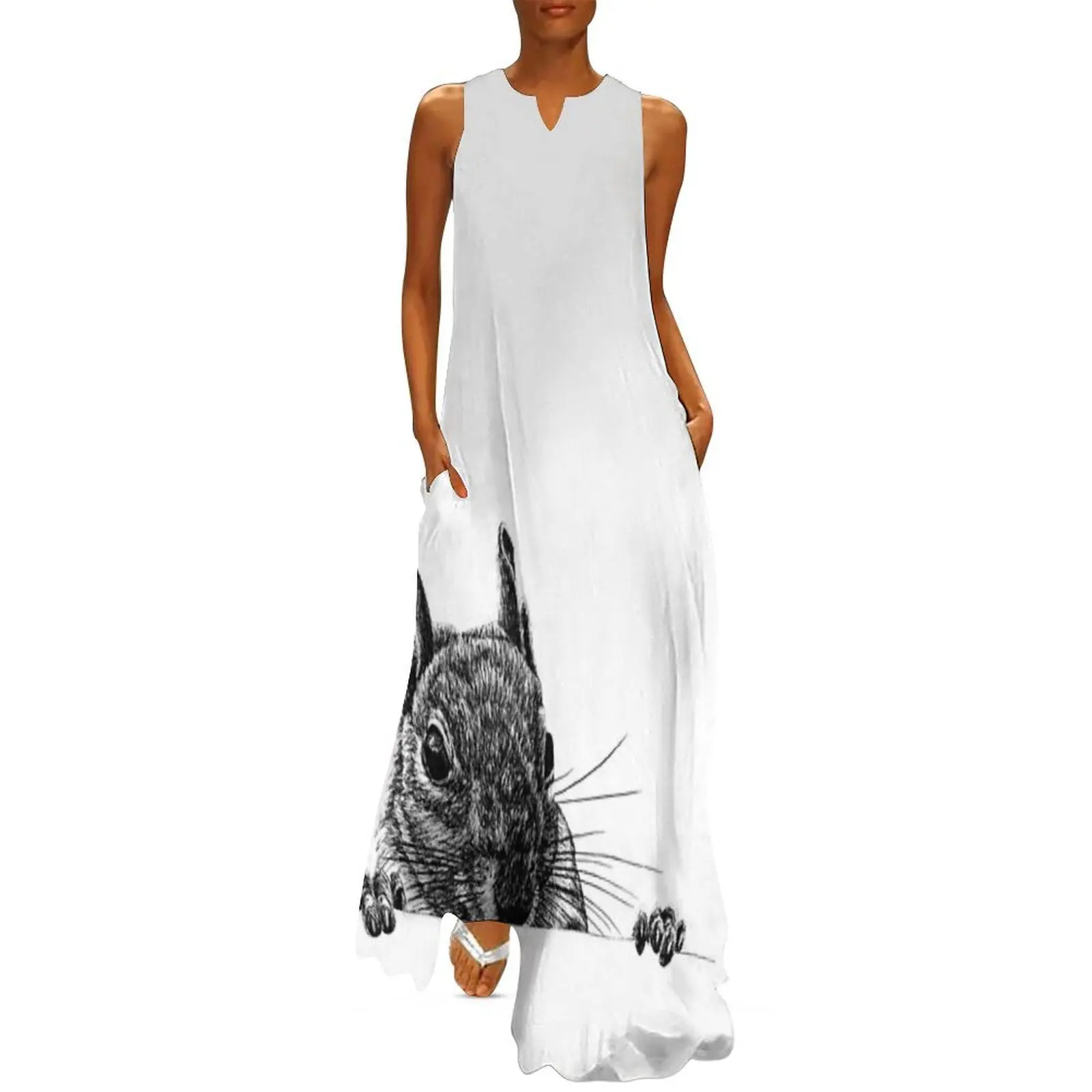 

Grey squirrel Long Dress Clothing Dress for pregnant women luxury dress women clothes