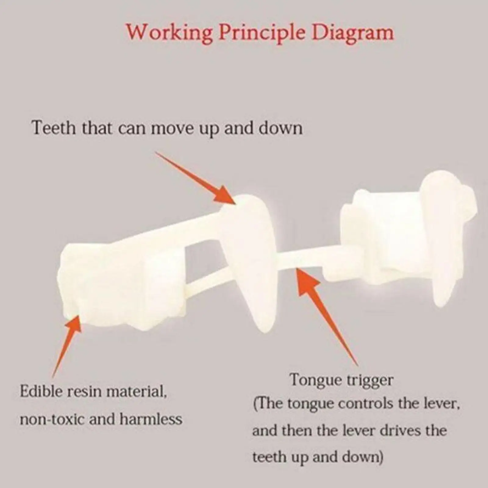 Vampire Fangs Tanden Intrekbare realistische vampire Fangs Enge griezelige maskerade-accessoires voor rollenspel-thema-evenementen