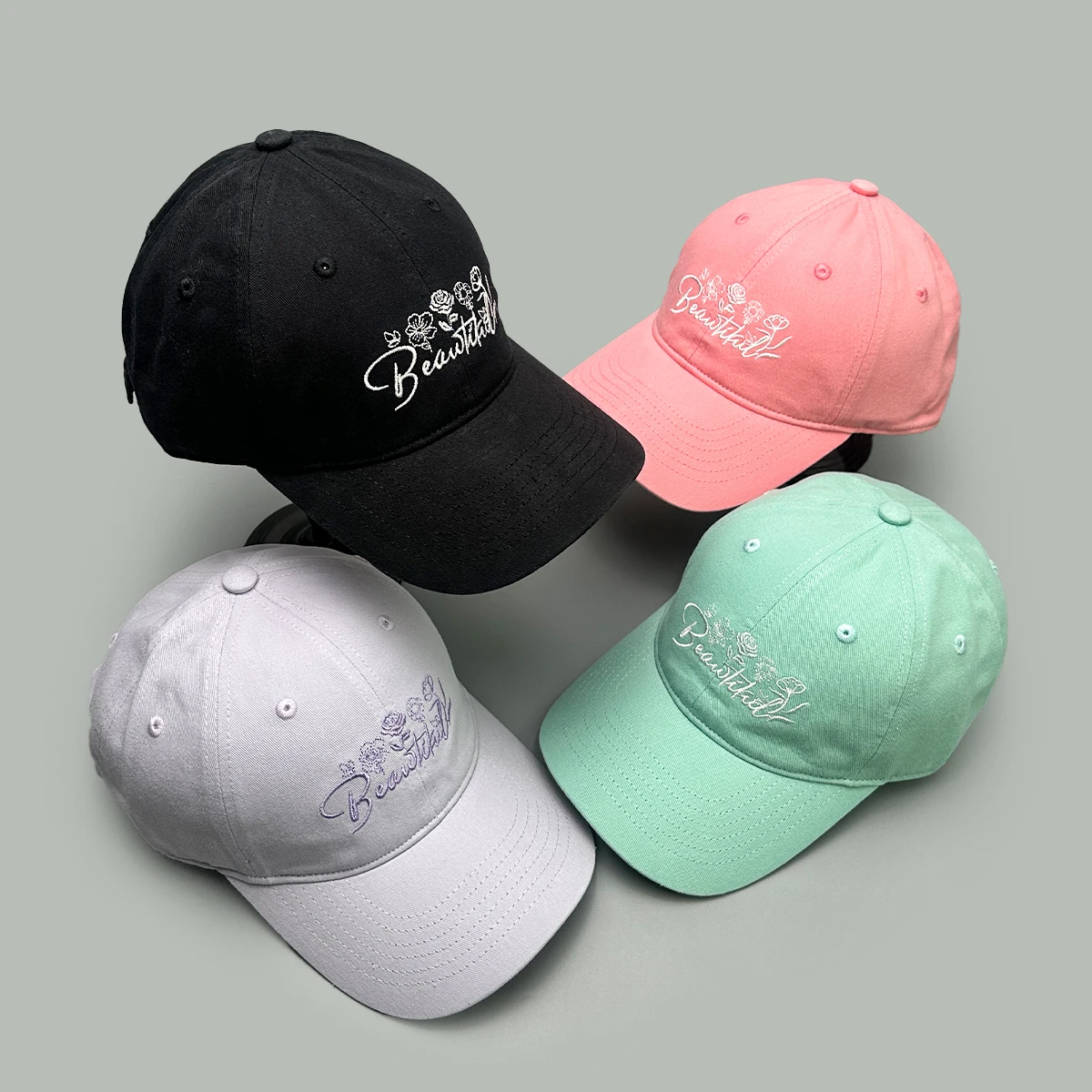 

Korean Sweet Flower Letters Embroidery Baseball Hats Casual New Women Sunshade Retro Versatile Exquisite Fashion ins Peaked Caps