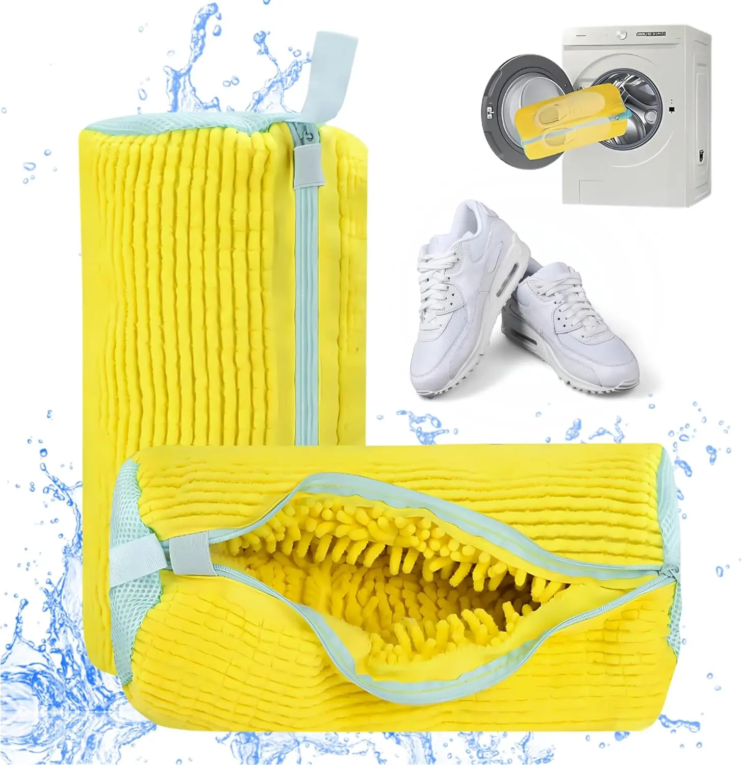 

2PCS Shoe Washing Machine Bag, Laundry Shoe Bag for Washer and Dryer, Reusable Shoe Cleaning Bag for Sneaker Tennis Shoes Unstai
