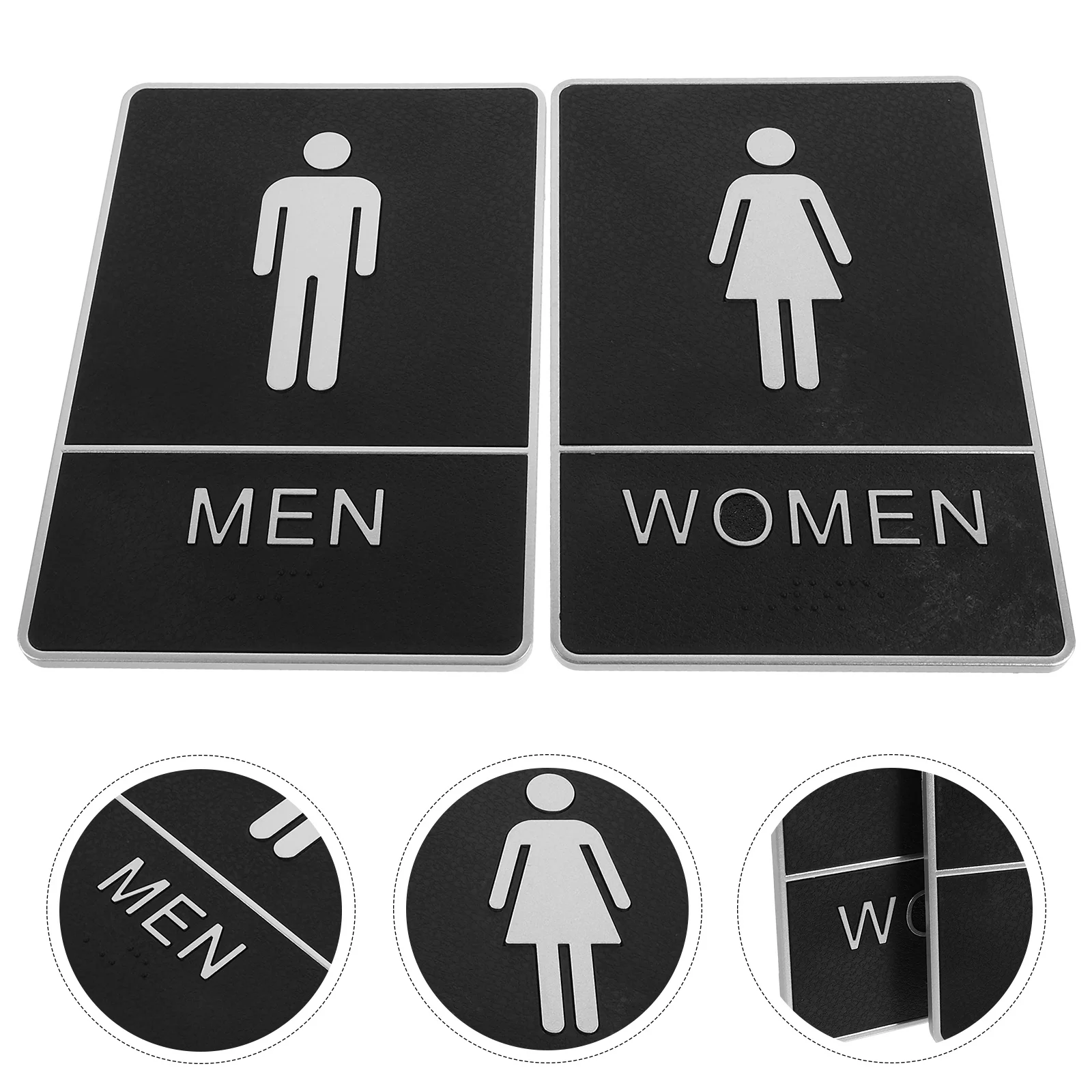

2Pcs Creative Toilet Sign Simple Design No Fading Restroom Door Sign Practical Decoration Restroom Signs for Business