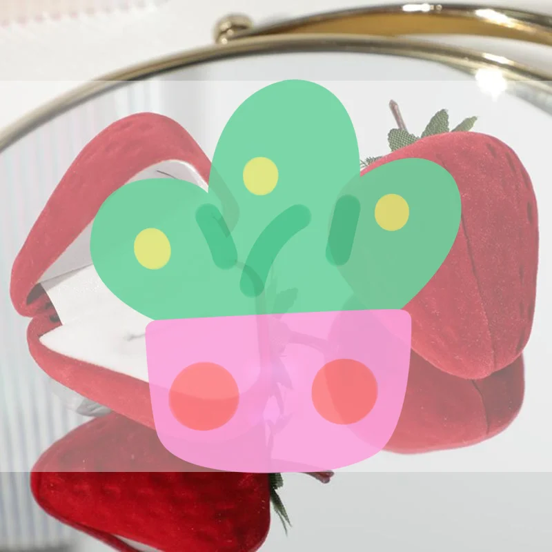 

Cute Strawberry Ring Box Strawberry Shaped Velvet Ring Jewelry Storage Box Gift Box,Ring Earrings Jewelry Counter Display Props