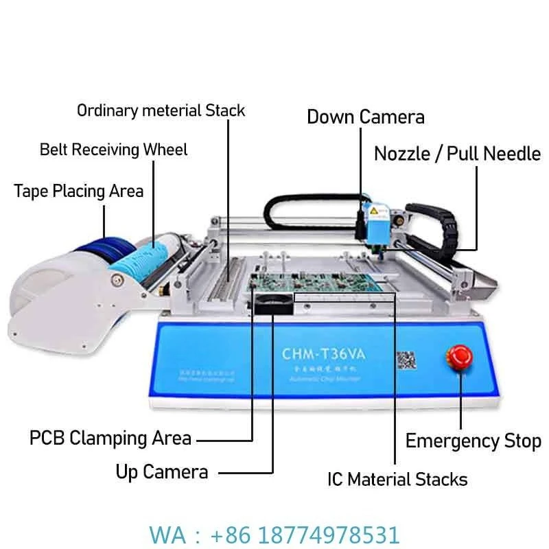 

Led Pick and Place Machine for Prototype CHM-T36VA Table Top Desktop Mini SMD SMT Pcb Assembly Machine