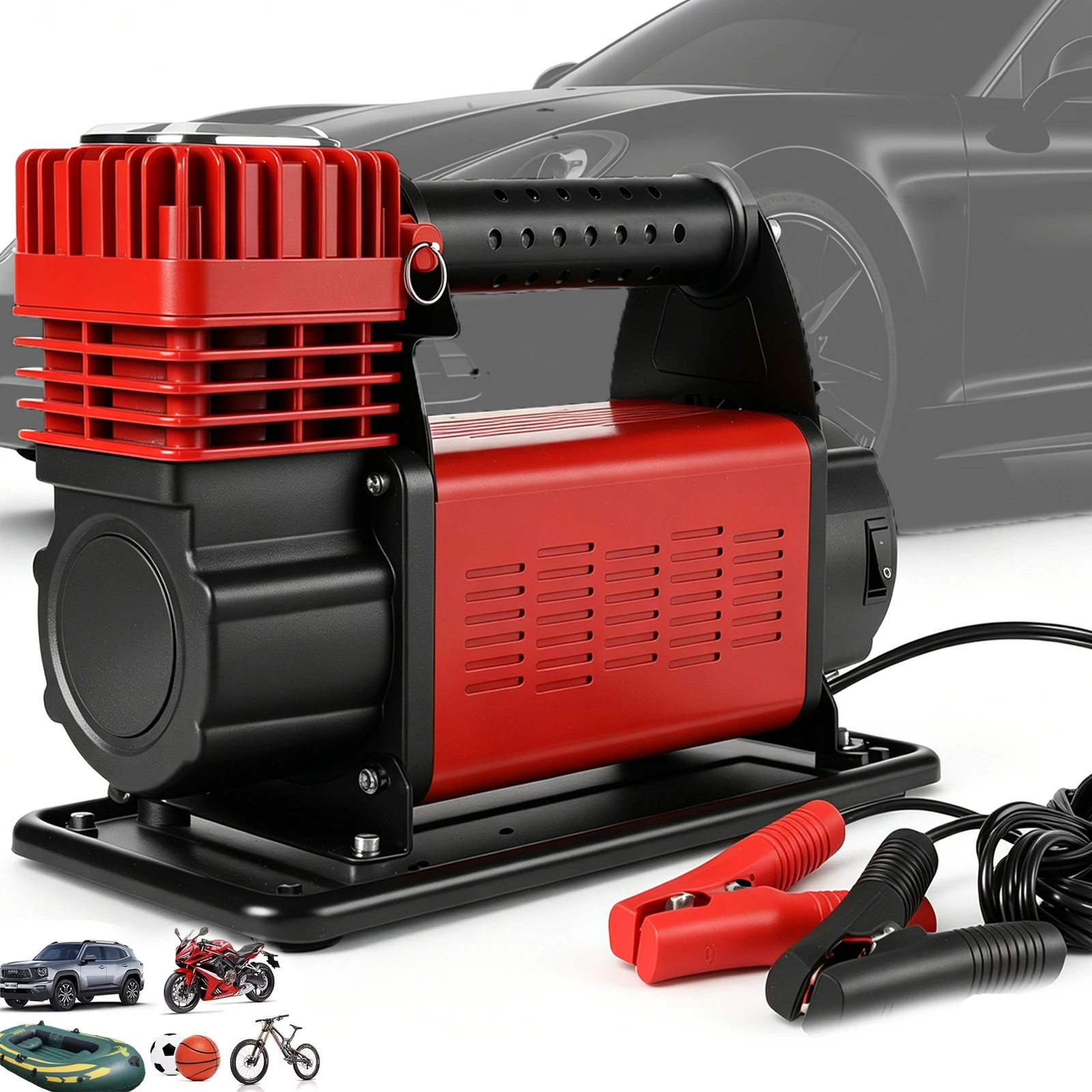 Compresor de Aire Portátil de 12V, Inflador de Neumáticos para Auto, 150 PSI, Inflado Automático de Una Etapa para SUV, RVs y Bicicletas