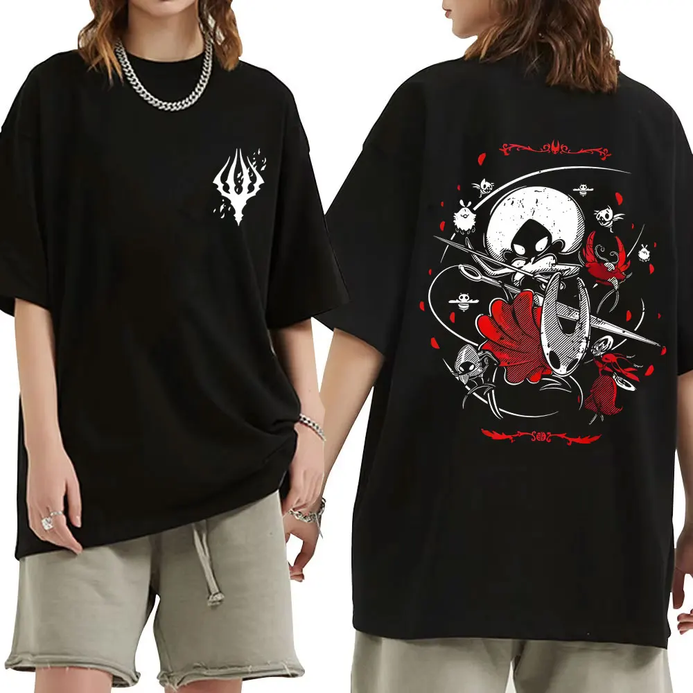 

Hot Sale Game Hollow Knight T Shirts Men Women Fashion Casual Oversized Crewneck T-shirt Unisex Cartoon Soft Cotton Tshirt Tops