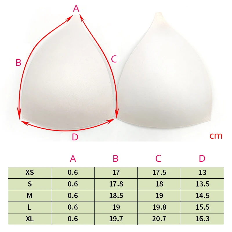 XS-XL Tank Top Large Triangle Nude White Black Bra Pads Bikini Underwear Sewing DIY Wedding Dress Swim Chest Padding Accessories