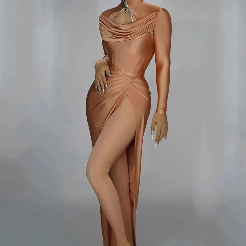 3 couleurs fête célébrer robe Sexy découpe robe de mariée robes de soirée femmes Gogo Costume scène défilé Festival tenue XS7366