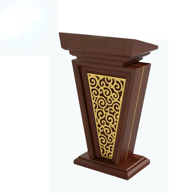 Hotel brown wooden rostrum speech lectern church podium