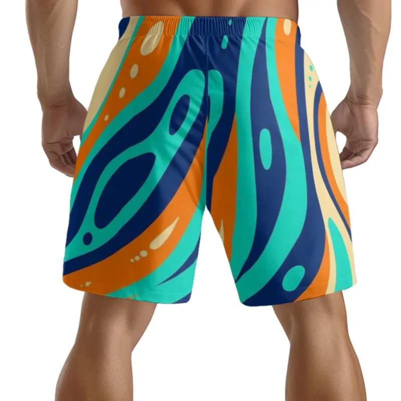 Hand With Bone Print Men's Drawstring Waist Polyester Beach Shorts Quick Dry Breathable Casual Sport Streetwear Shorts