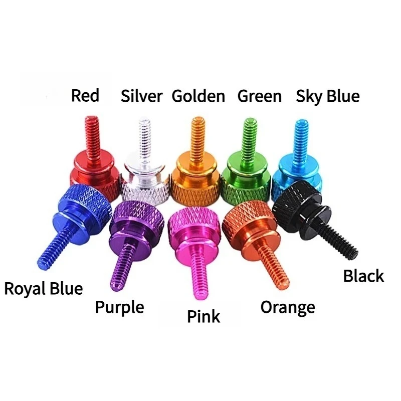 

10pcs Aluminum Step Thumb Screw M3 M4 M5 M6 Knurled Thumb Screws Knob Bolts Computer Case Modding DIY Hand Bolts L=5-16mm