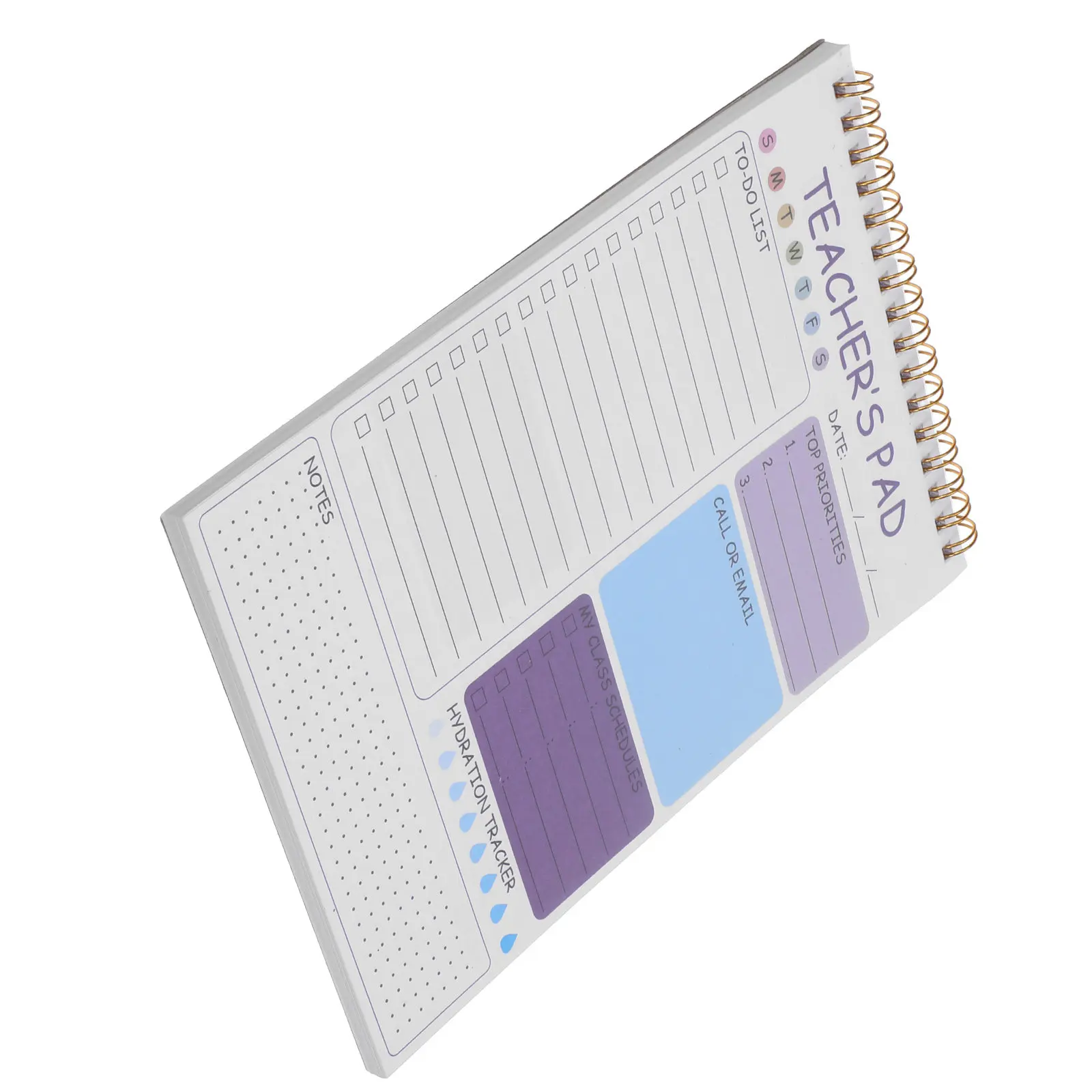 

Еженедельный недатированный ежедневник-планировщик для учителей 2026 года, 8,6 дюйма, фиолетовый, портативный, для офиса, бизнеса и учебы