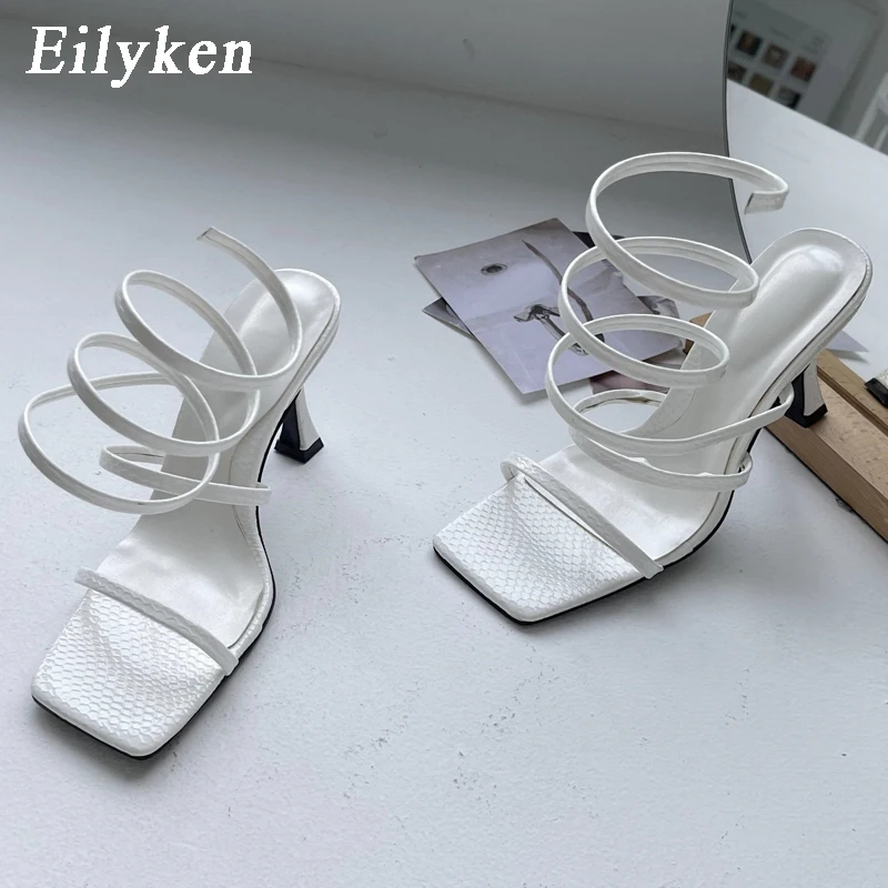 Eilyken Fashion Gold Rome Sandals Peep Toe Thin Low Heel Narrow Band Summer Gladiator Casual Pumps Womens Shoes