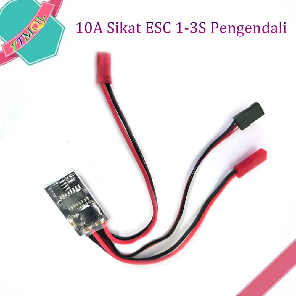 1Pcs 10A Sikat ESC 1-3S Pengendali Kecepatan Motor Dua Arah dengan Rem/Tanpa Rem 1A BEC untuk Kendaraan RC Model Perahu Mobil