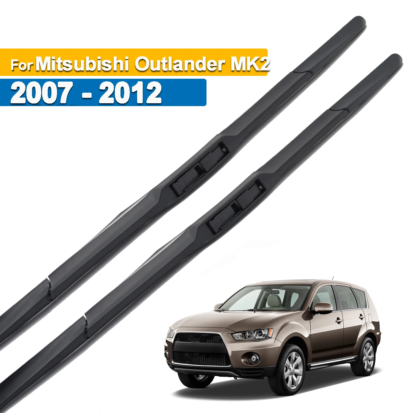 

Erick's Wiper Front Hybrid Wiper Blades For Mitsubishi Outlander MK2 2007 - 2012 Windshield Windscreen Window Brushes 24"+21"