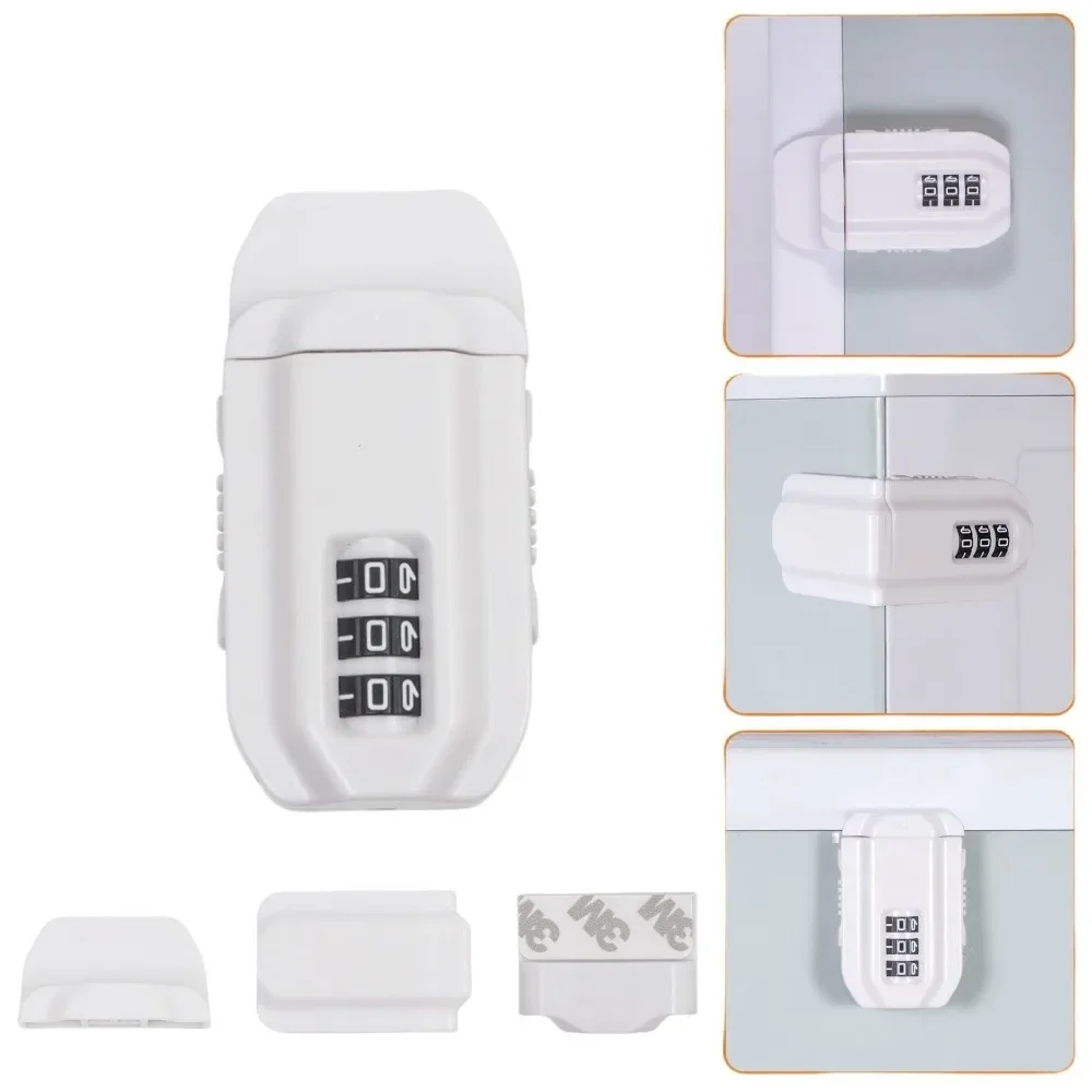 Non Drilling Installation Password Secure Cabinet Lock 3 Digit Password Keyless Design Multifunctional Door Lock White Color