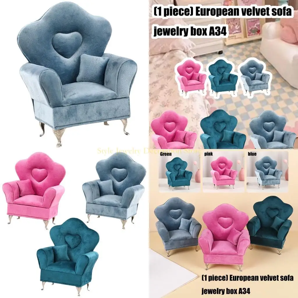 

D46E Современные ювелирные изделия для хранения коробки для хранения корпуса диван стильные ювелирные организаторы Velvets для и