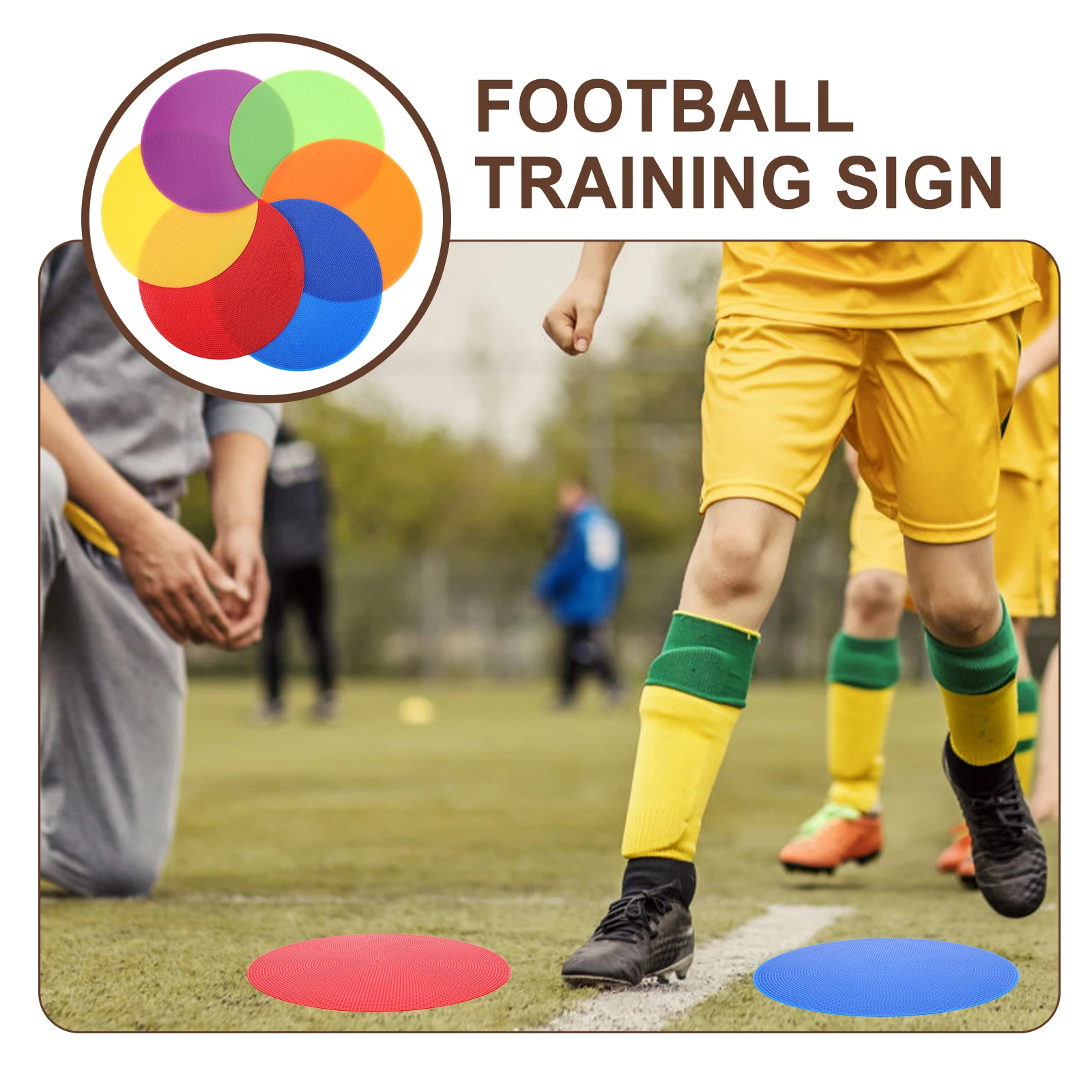 

12 Pcs Football Training Markers Flat Disc Exercising Sign Discs for Soccer Accessories Pad Field