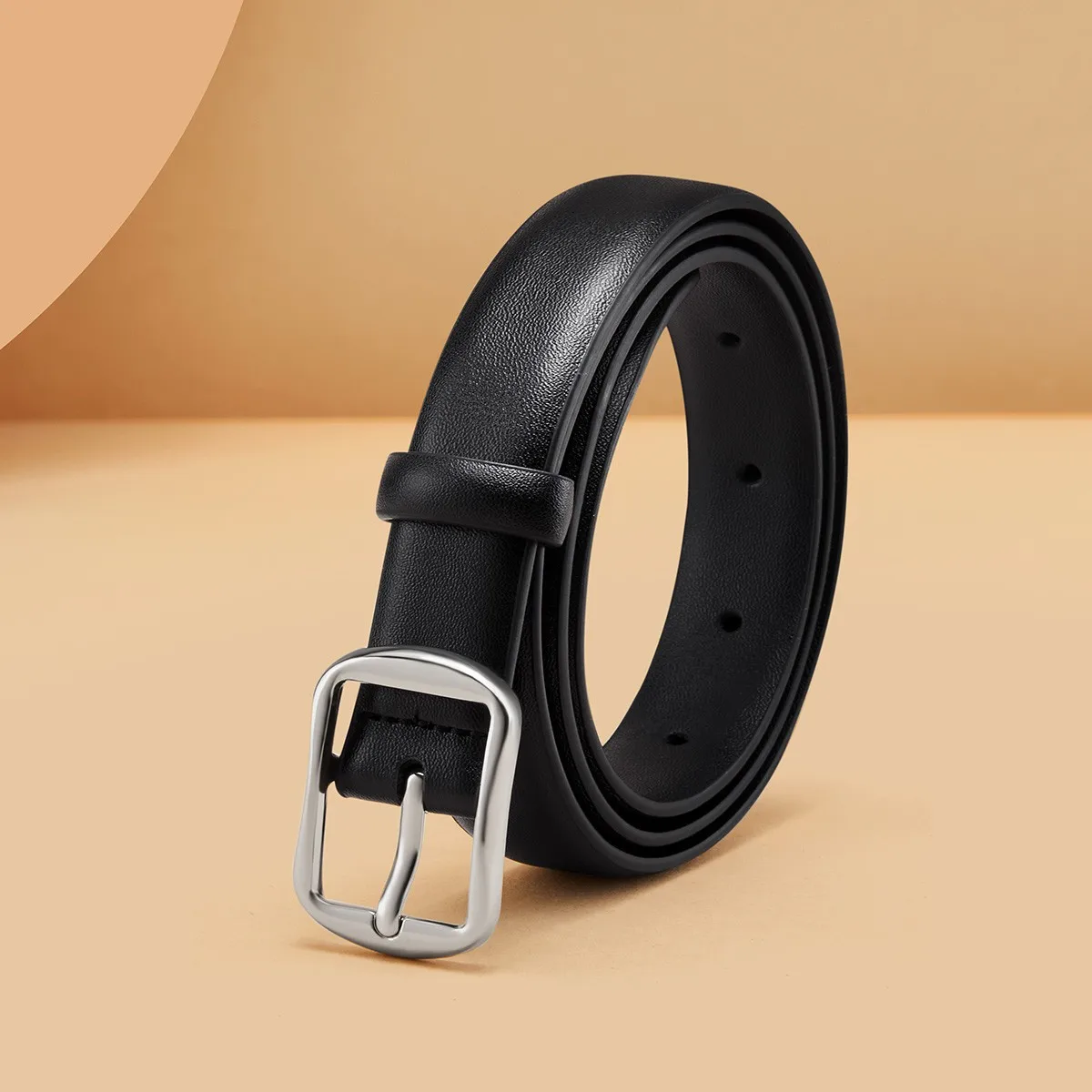 新しいスタイルの女性用レザーベルト、ビジネスカジュアル多用途牛革ピンバックルベルト