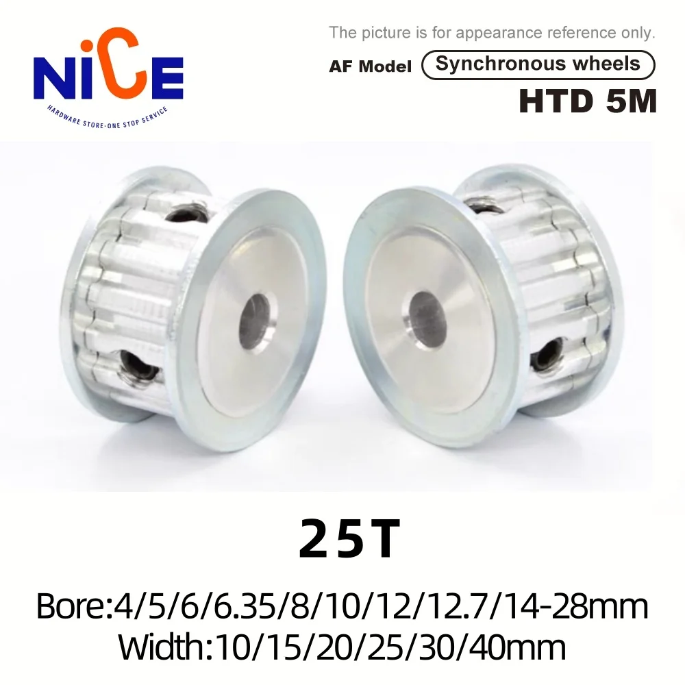 

25 Teeth HTD 5M Timing Pulley Bore 5mm-28mm for 10/15/20/25/30/40mm Width Belt Used In Linear Pulley 5GT