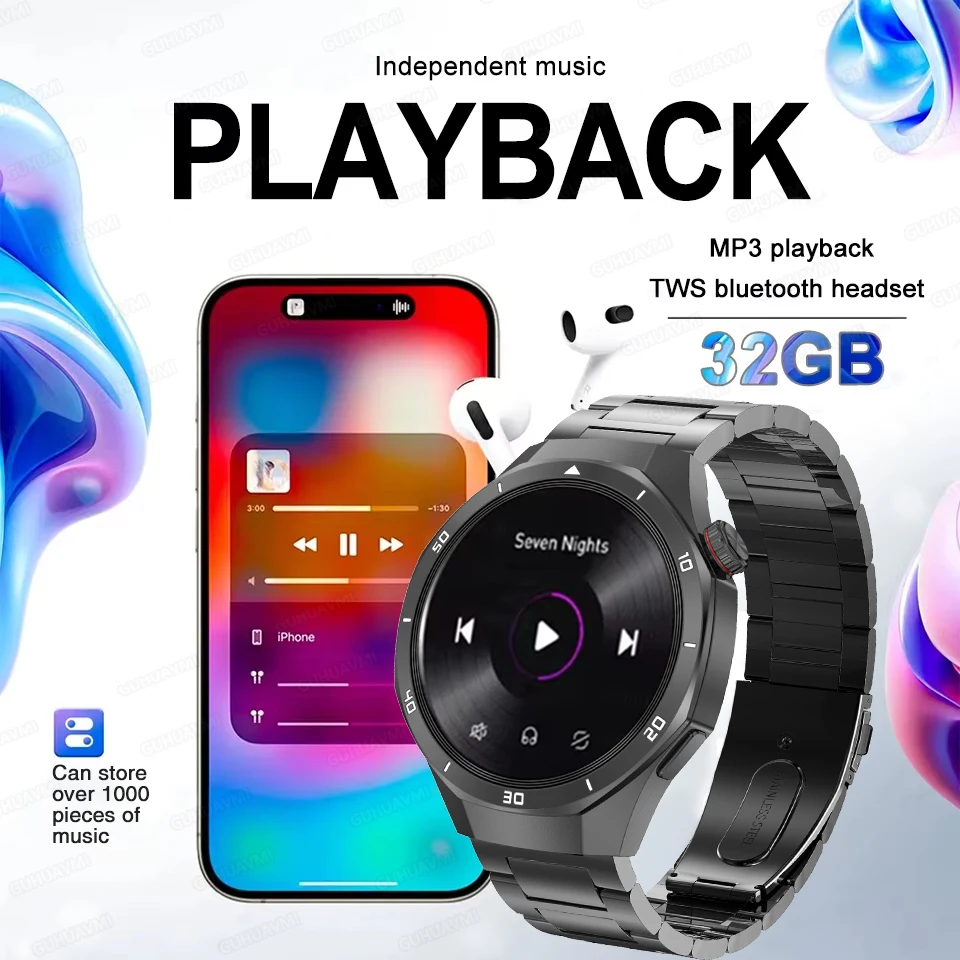 2025 جديد لهواوي GT 5 Pro متعدد الوظائف نظام HarmonyOS Smartwatch شاشة الياقوت 32Gb RAM GPS HD مكالمة فيديو سوار ذكي