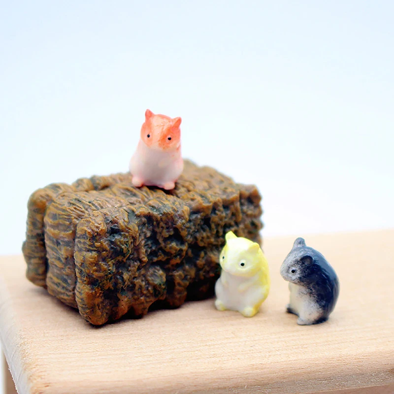 1/2 Dollhouse Mini Hamster Little Mouse Model Dollhouse Fairy Garden Decoration Micro Landscape Animal Ornament