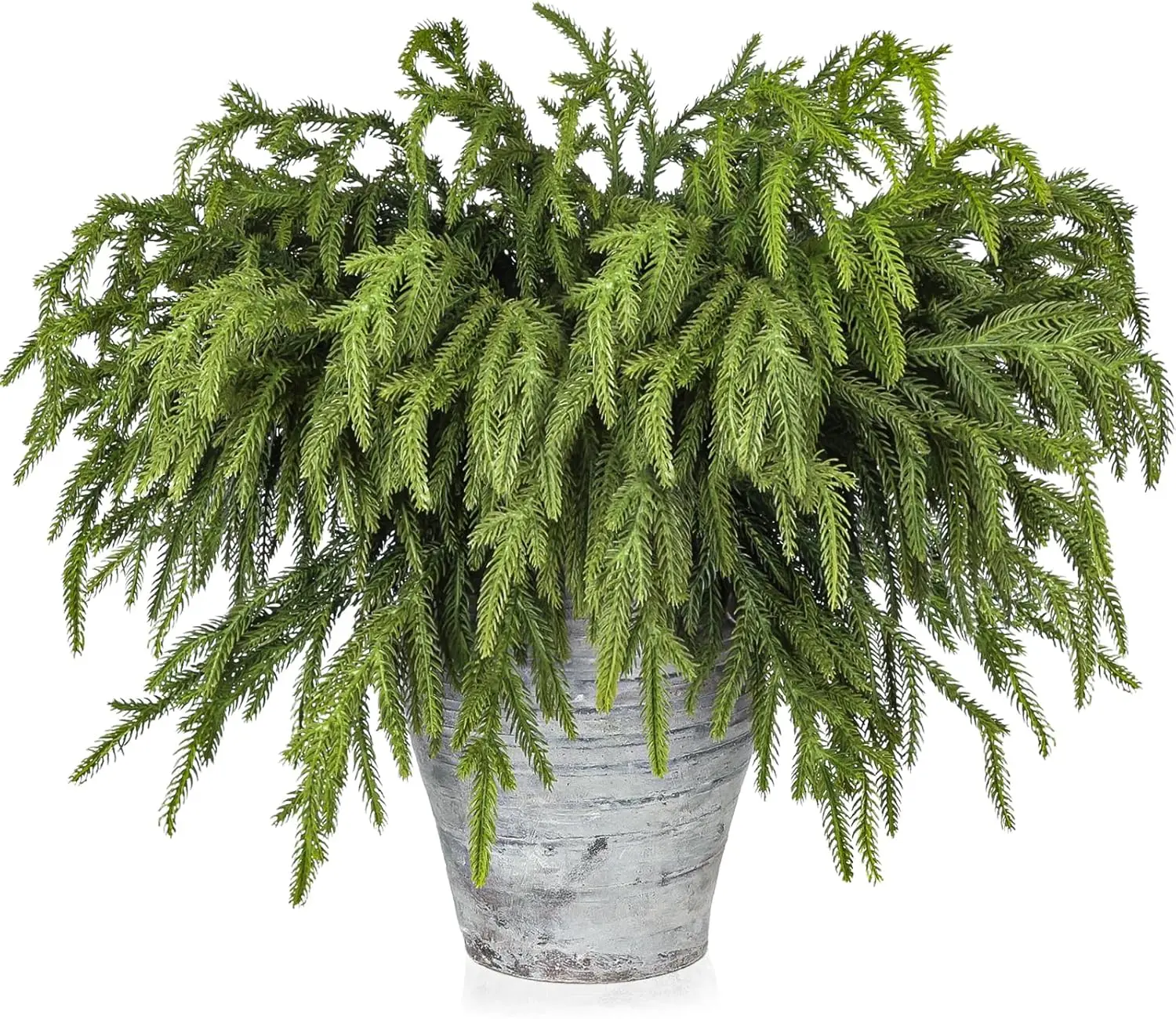 

12 искусственных сосновых веток, 18 дюймов, реалистичные на ощупь, для рождественского декора и домашних композиций