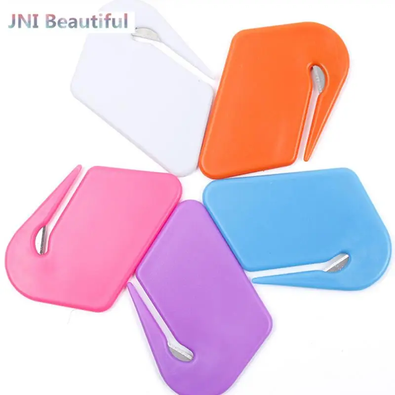 1Pc Plastic Mini Letter Knife Mail Envelope Opener Safety Paper Guarded Cutter