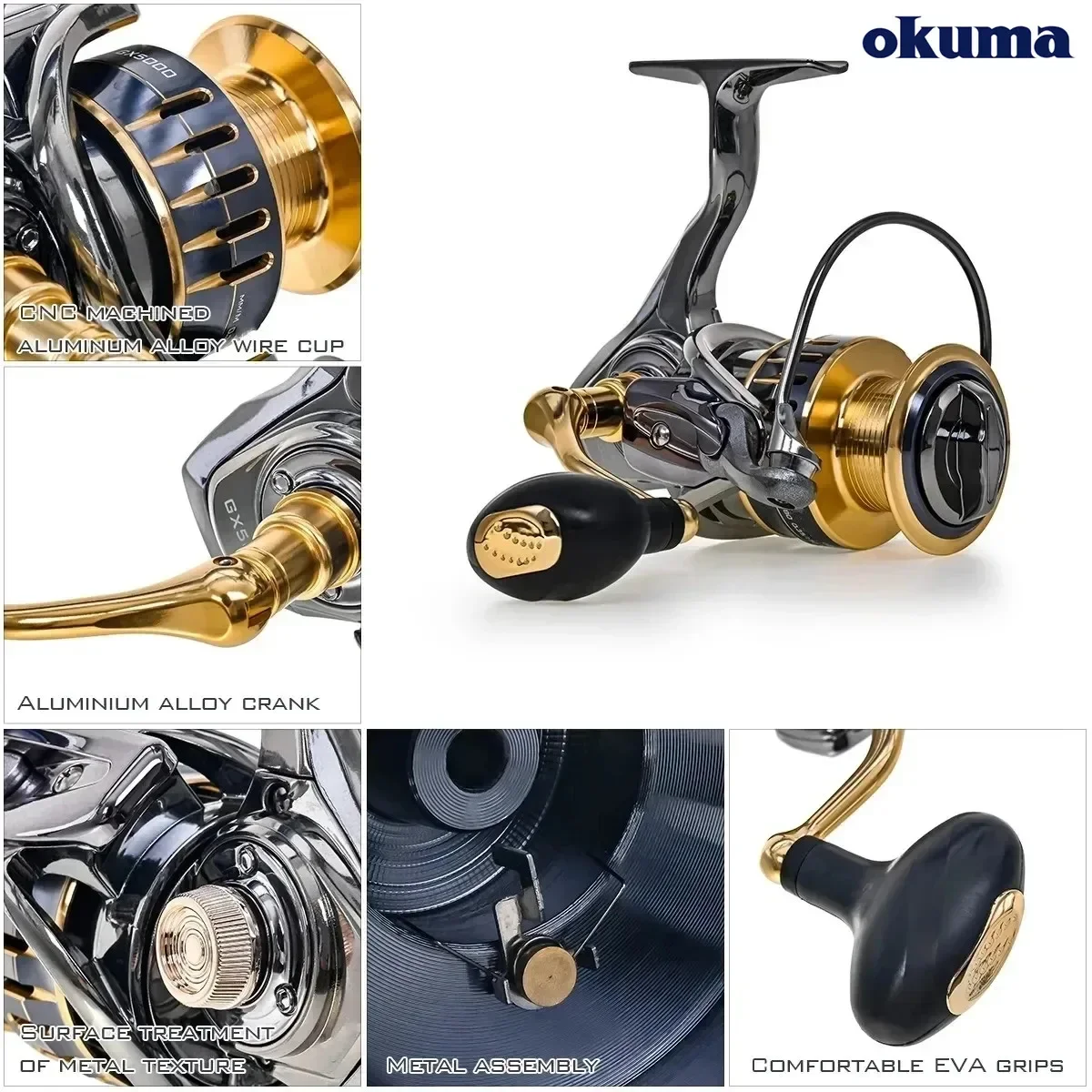 okuma aluminum spinning reel ROX Freshwater Fishing Reel with Multi-Disc Drag, Brass Pinion Gear, Corrosion-Resistant Frame & Spool, ROX-1000A : Sports & Outdoors New to the Okuma family are the Aria spinning reels Okuma Flite Surf Spinning Reel
