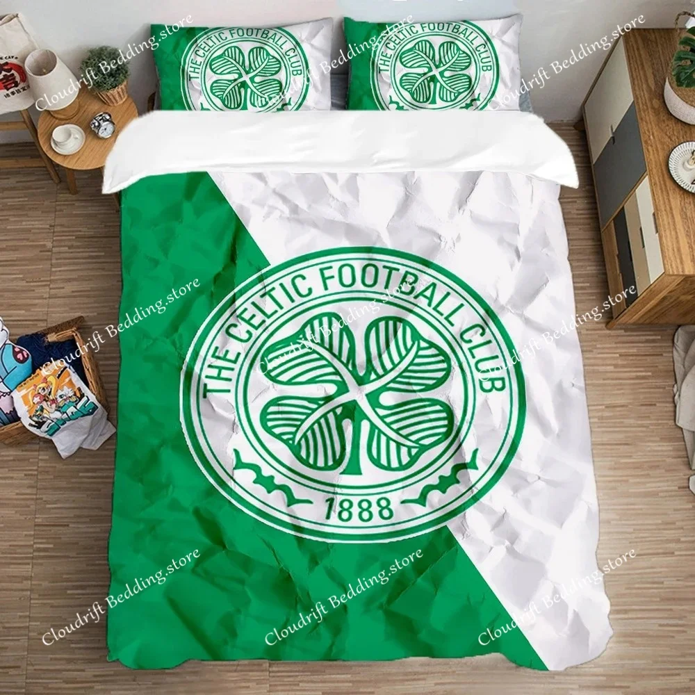 

Fun Celtics-FC Duvet Cover Pillowcase Bedding Set For Adult Soccer Boy Girl Bedroom Decoration Quilt Cover Gift US EU AU Size029