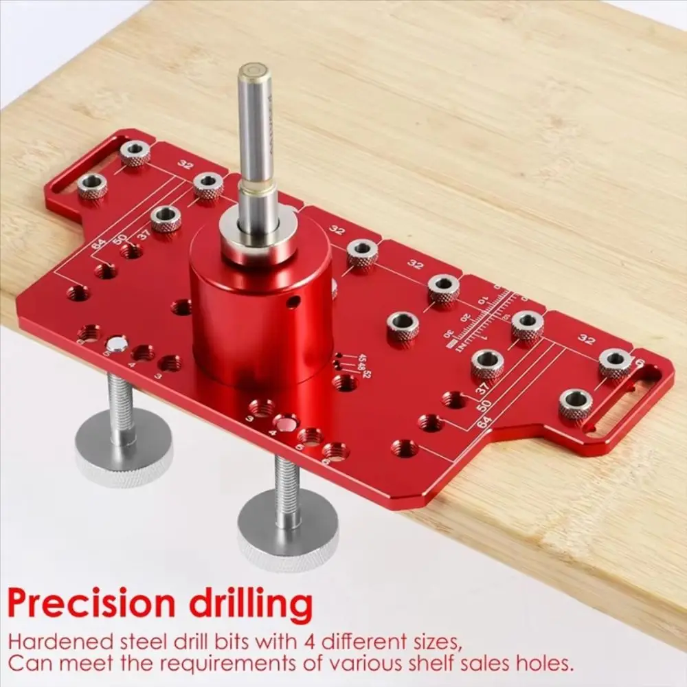 Adjustable Drilling Depth Drilling Guide Template Accurate Positioning Precise 2-in-1 Door Handle Drilling Guide Aluminum Alloy