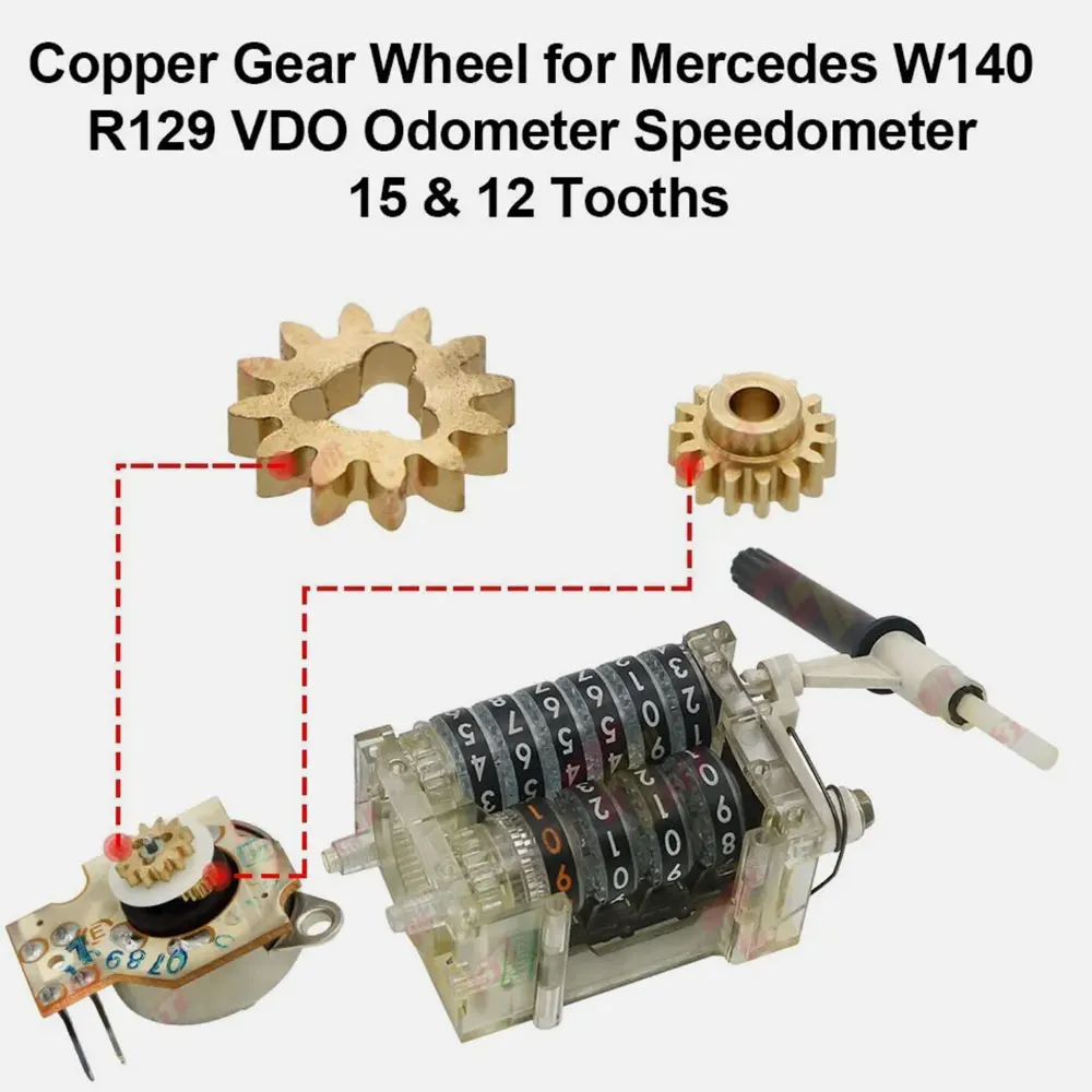 Copper Gear Wheel for Mercedes W140 R129 VDO Odometer Speedometer 15 & 12 Tooths