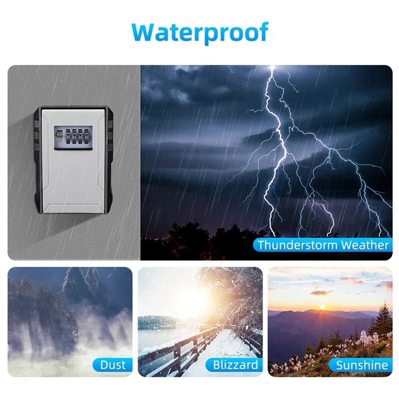 24-Hour Delivery 4 Digit Combination Key Box Wall Mounted Password Key Box Organizer Aluminum Alloy Key Storage Security Lock Ou