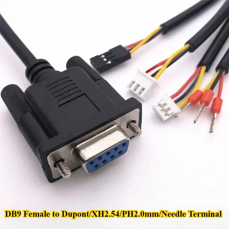 5Pcs/lot DB9 Female head to XH2.54mm/PH2.0mm/DuPont Single head Cable RS232 235 Terminal Cable DB9 Serial Cable Length 30cm