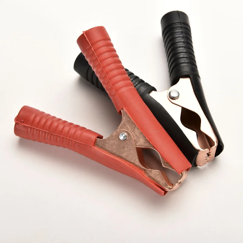 2pcs Metal Car Battery Clips Crocodile Alligator Test Clamps 100A 90mm Red&Black【Homeclub】