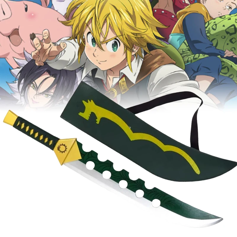 Espada de 71cm The Seven Deadly Sin Katana Meliodas Lost Bane, accesorio de Cosplay de Anime, cuchillo Ninja, tamaño Real, sable samurái japonés Katana