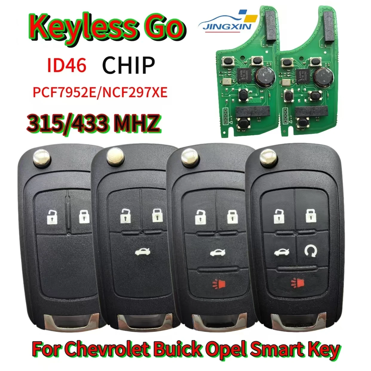 

Keyless Go315/433MHz ID46 Smart Remote Key for Chevrolet Cruze Aveo Orlando Trax Buick Lacrosse Encore Regal Verano Opel Vauxhal