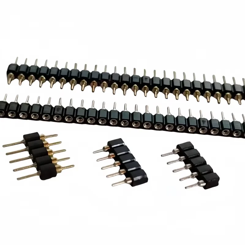 Spacing 2.54mm Round Hole Pin Header Double-Headed Pin Round Pin Header Gold-Plated Round Hole Header 1x2P 3P 4P 5P 6P 7P 1X40P