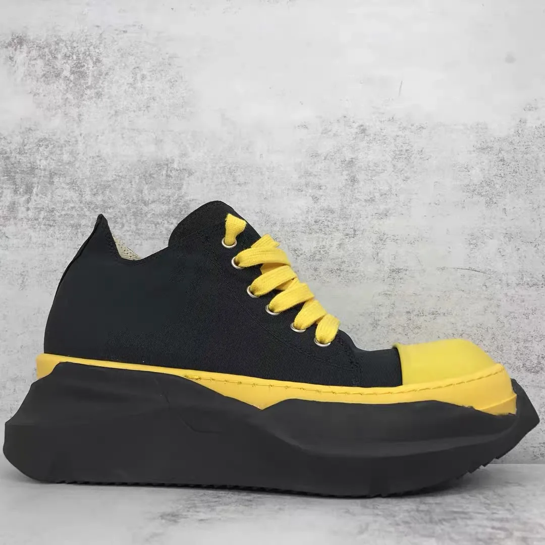 Men Shoes Casual Canvas Platform Increasing Double Sole Low-top Shoes For Men Brand Vintage Luxury Designers - view 2