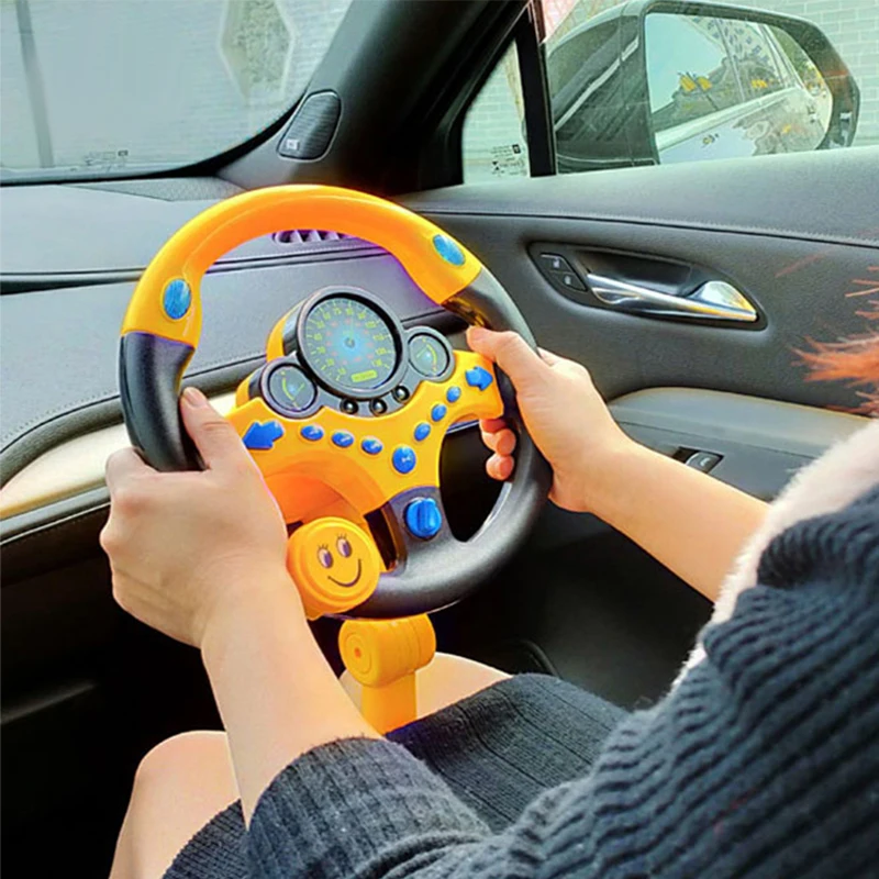 Infant Shining Eletric Simulation Steering Wheel Toy with Light Sound Kids Early Educational Stroller Vocal Toys