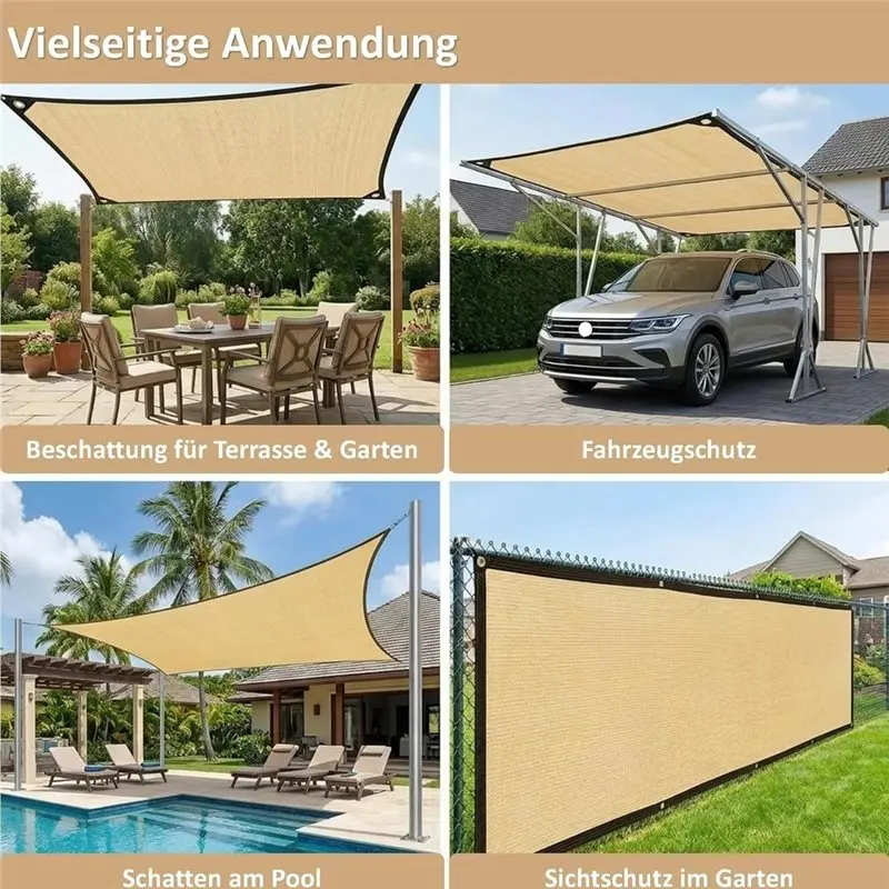 WCS-Shade Net 2X 3 Meters With Eyelets, Certified 95% Shade Value, Includes Carabiners For Greenhouse, Garden, And Patio Use Pri