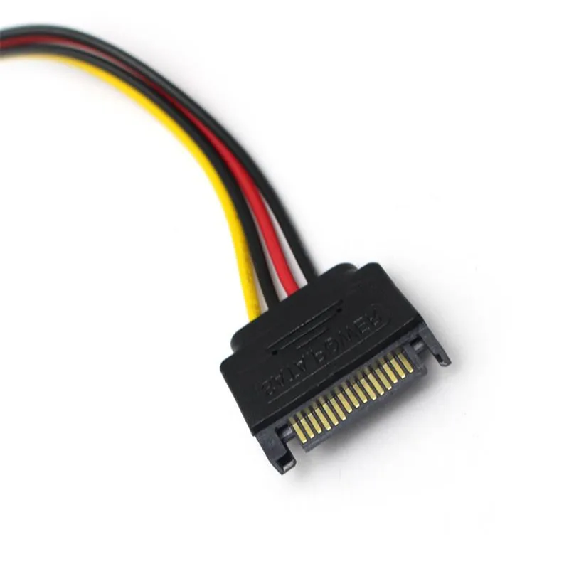 15 Pin SATA Male to 4 Pin Female Power Adapter Cable - Extension Cord for Computer HDD/SSD Motherboard