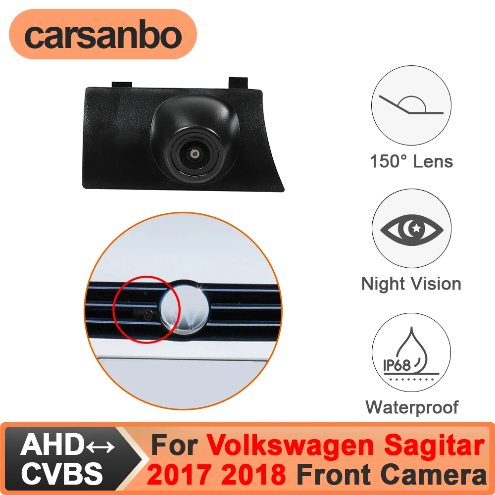 

Carsanbo Fit for Volkswagen Sagitar 2017 2018 Car Front View Camera CCD AHD 150° Night Vision Fisheye Waterproof Vehicle Camera