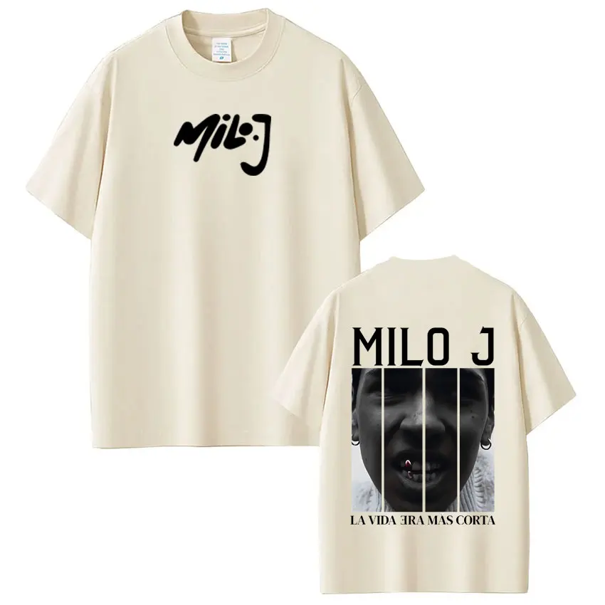 Rapper Milo J La Vida Era Mas Corta Album Tshirt Men Women Harajuku T-shirts Summer Loose Casual Cotton Vintage T-shirt  Tops