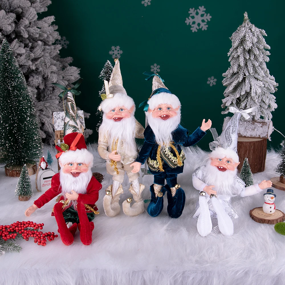 

Holiday Decoration Original Design Plush Christmas Elves Doll Red Boy Figurine Hanging Pendant 2024 New Christmas Elf Toy