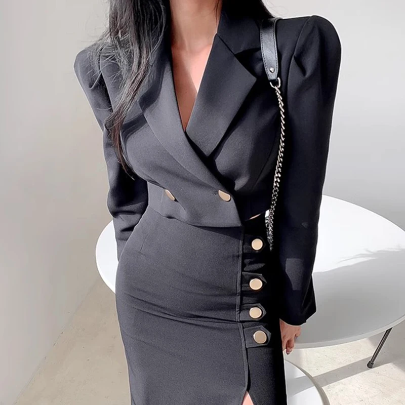 2 Piece Sets Women Outfit 2024 Spring Summer New Arrivals Black Dress Sets Office Lady Work 2 Piece Set