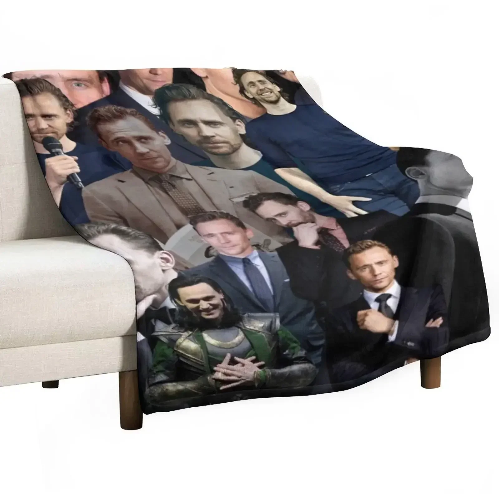 

tom hiddleston collage Throw Blanket Single Cute Plaid Fashion Sofas Blankets